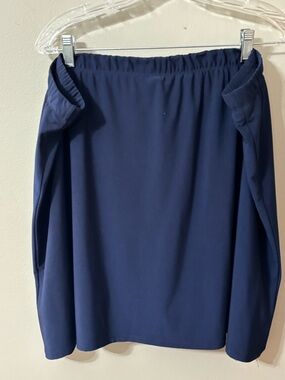 Susan Graver Navy Pull-On Midi Skort
